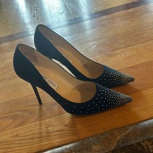 Jimmy Choo Navy Suede heels with Nico studs, size 40.